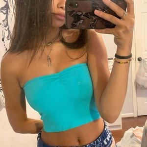blue tube top